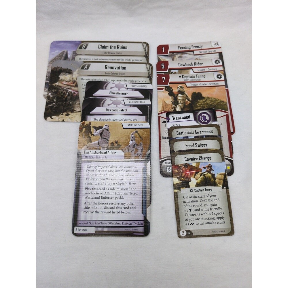 *Cards Only* Star Wars Imperial Assault Captain Terro Wasteland Enforced Villain